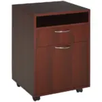 Mobile File Cabinet Organizer with Drawer Brown Printer Stand with Castors for Office