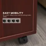 Mobile File Cabinet Organizer with Drawer Brown Printer Stand with Castors for Office - Image 6