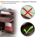 Mobile File Cabinet Organizer with Drawer Brown Printer Stand with Castors for Office - Image 7
