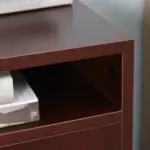 Mobile File Cabinet Organizer with Drawer Brown Printer Stand with Castors for Office - Image 8