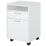 Mobile File Cabinet White File Storage Organizer with Drawer Printer Stand with Castors - Image 11