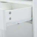 Mobile File Cabinet White File Storage Organizer with Drawer Printer Stand with Castors - Image 9