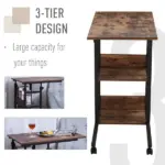 Mobile Nightstand: Adjustable 3-Tier C-Shaped Side Table with Casters - Image 5