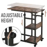 Mobile Nightstand: Adjustable 3-Tier C-Shaped Side Table with Casters - Image 6