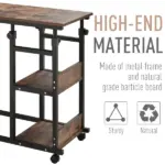Mobile Nightstand: Adjustable 3-Tier C-Shaped Side Table with Casters - Image 8
