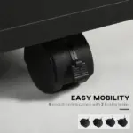 Mobile Storage Cabinet Organizer with Drawer Black Printer Stand with Castors for Office - Image 6