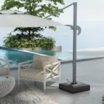 Mobile Umbrella Stand: Cantilever Design with Wheels, Adjustable, Fillable for Flexibility, Outdoor Use - Image 2