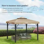 Outsunny Model 84C-051 or 84C-269 10' x 10' Gazebo Replacement Canopy, Khaki - Image 3
