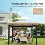 Outsunny Model 84C-051 or 84C-269 10' x 10' Gazebo Replacement Canopy, Khaki - Image 6