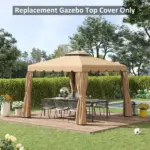 Outsunny Model 84C-051 or 84C-269 10' x 10' Gazebo Replacement Canopy, Khaki - Image 7