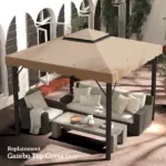 Outsunny Model 84C-051 or 84C-269 10' x 10' Gazebo Replacement Canopy, Khaki - Image 10