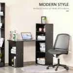 Modern 47" Computer Desk with Bookshelf Black Office Desk Compact Crafting Table - Image 4