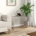 Modern Acrylic End Table, Waterfall Side Table with Rounded Edges and Storage for Small Spaces, 21" x 12" x 21", Clear - Image 2