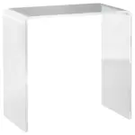 Modern Acrylic End Table, Waterfall Side Table with Rounded Edges and Storage for Small Spaces, 21" x 12" x 21", Clear - Image 11