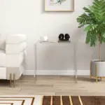 Modern Acrylic End Table, Waterfall Side Table with Rounded Edges and Storage for Small Spaces, 21" x 12" x 21", Clear - Image 10