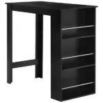 Modern Bar Table Counter Height Dining Table with 3 Storage Shelves for Kitchen, Dining Room, Living Room, Black - Image 11