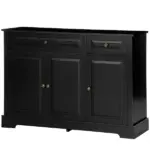 Modern Black Sideboard Buffet with Cupboards Drawers Shelves for Living Room Kitchen Storage - Image 11