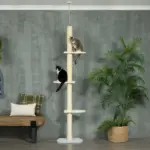 Modern Cat Tree Height Adjustable 87 -103 Inch with 4-Tier Platforms, Toy Ball, Cat Climber for Indoor Cats - Image 2