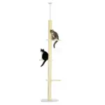 Modern Cat Tree Height Adjustable 87 -103 Inch with 4-Tier Platforms, Toy Ball, Cat Climber for Indoor Cats - Image 11