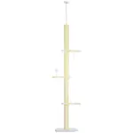 Modern Cat Tree Height Adjustable 87 -103 Inch with 4-Tier Platforms, Toy Ball, Cat Climber for Indoor Cats