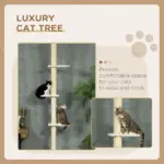 Modern Cat Tree Height Adjustable 87 -103 Inch with 4-Tier Platforms, Toy Ball, Cat Climber for Indoor Cats - Image 4