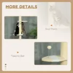 Modern Cat Tree Height Adjustable 87 -103 Inch with 4-Tier Platforms, Toy Ball, Cat Climber for Indoor Cats - Image 6