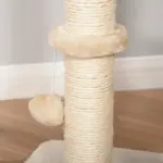 Modern Cat Tree with Sisal Scratching Post Condo and Hanging Rope 39"H, Beige - Image 9