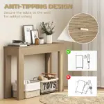 HOMCOM Modern Console Table, 47 Inch Narrow Entryway Table, Natural Wood - Image 5