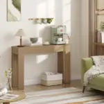 HOMCOM Modern Console Table, 47 Inch Narrow Entryway Table, Natural Wood - Image 7