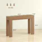 HOMCOM Modern Console Table, 47 Inch Narrow Entryway Table, Walnut - Image 2
