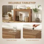 HOMCOM Modern Console Table, 47 Inch Narrow Entryway Table, Walnut - Image 4