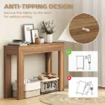 HOMCOM Modern Console Table, 47 Inch Narrow Entryway Table, Walnut - Image 5