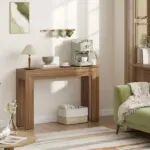 HOMCOM Modern Console Table, 47 Inch Narrow Entryway Table, Walnut - Image 7