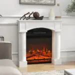 HOMCOM Modern Fireplace Mantel, Freestanding Fireplace Surround for Electric Fireplaces, 43.3 Inch W x 42.8 Inch H, White - Image 2