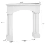 HOMCOM Modern Fireplace Mantel, Freestanding Fireplace Surround for Electric Fireplaces, 43.3 Inch W x 42.8 Inch H, White - Image 3