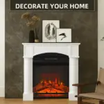HOMCOM Modern Fireplace Mantel, Freestanding Fireplace Surround for Electric Fireplaces, 43.3 Inch W x 42.8 Inch H, White - Image 4