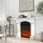 HOMCOM Modern Fireplace Mantel, Freestanding Fireplace Surround for Electric Fireplaces, 43.3 Inch W x 42.8 Inch H, White - Image 7
