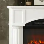 HOMCOM Modern Fireplace Mantel, Freestanding Fireplace Surround for Electric Fireplaces, 43.3 Inch W x 42.8 Inch H, White - Image 8