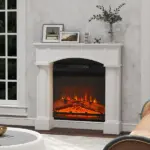HOMCOM Modern Fireplace Mantel, Freestanding Fireplace Surround for Electric Fireplaces, 43.3 Inch W x 42.8 Inch H, White - Image 10