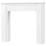 Modern Fireplace Mantel, Freestanding Fireplace Surround with Leg for Electric Fireplaces, 44.7" W x 40" H, White