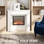 Modern Fireplace Mantel, Freestanding Fireplace Surround with Leg for Electric Fireplaces, 44.7" W x 40" H, White - Image 4