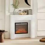 Modern Fireplace Mantel, Freestanding Fireplace Surround with Leg for Electric Fireplaces, 44.7" W x 40" H, White - Image 7
