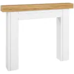 HOMCOM Modern Fireplace Mantel, Freestanding Fireplace Surround with Leg for Electric Fireplaces, 51.2 Inch W x 40.6 Inch H, Natural Wood - Image 11