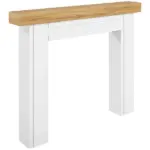 HOMCOM Modern Fireplace Mantel, Freestanding Fireplace Surround with Leg for Electric Fireplaces, 51.2 Inch W x 40.6 Inch H, Natural Wood