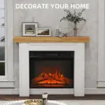 HOMCOM Modern Fireplace Mantel, Freestanding Fireplace Surround with Leg for Electric Fireplaces, 51.2 Inch W x 40.6 Inch H, Natural Wood - Image 4