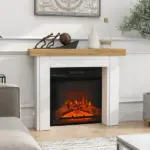 HOMCOM Modern Fireplace Mantel, Freestanding Fireplace Surround with Leg for Electric Fireplaces, 51.2 Inch W x 40.6 Inch H, Natural Wood - Image 8