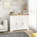 Modern Kitchen Sideboard Buffet Cabinet White Storage Island Dining Room Living Room Furniture - Image 2