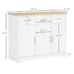 Modern Kitchen Sideboard Buffet Cabinet White Storage Island Dining Room Living Room Furniture - Image 3