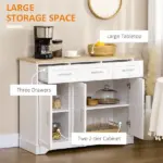 Modern Kitchen Sideboard Buffet Cabinet White Storage Island Dining Room Living Room Furniture - Image 4
