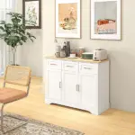 Modern Kitchen Sideboard Buffet Cabinet White Storage Island Dining Room Living Room Furniture - Image 7